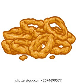 Fried Onion Rings Illustration Vector