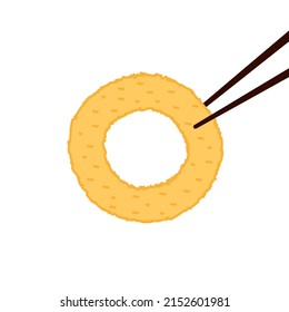 Fried onion rings tasty snacks. onion ring vector. Fried onion rings on white background.