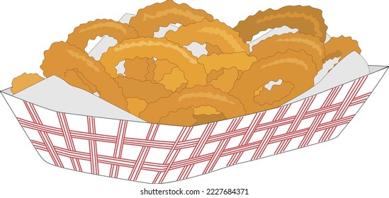 Ilustración de vectores de anillos de cebolla frita