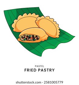 Fried Pastry or Pastel on Cassava Leaf Indonesian Fried Snack