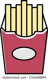 Fried Patato Sticks in Bucket Vector Icon Design, French Fries Fast Food Concept, Foodie and gourmet Symbol on white background