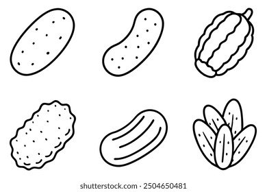 Fried Pickles line art crispy pickle slices with a golden crunch