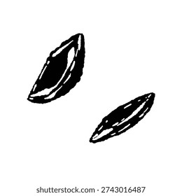 Fried Potato Carrot Glace Set Monochrome Silhouette
