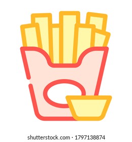 fried potato color icon vector. fried potato sign. isolated symbol illustration