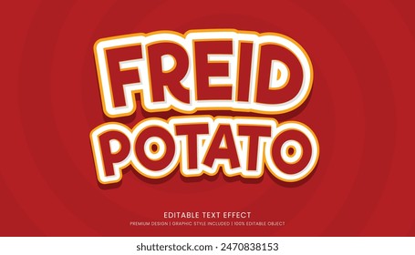 fried potato editable 3d text effect template bold typography and abstract style drinks logo and brand