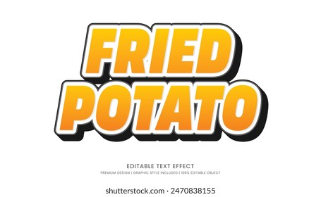 fried potato editable 3d text effect template bold typography and abstract style drinks logo and brand