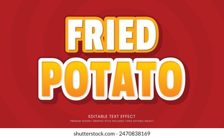 fried potato editable 3d text effect template bold typography and abstract style drinks logo and brand