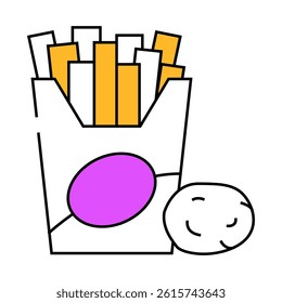fried potato gluten free line icon vector. fried potato gluten free sign. isolated symbol illustration