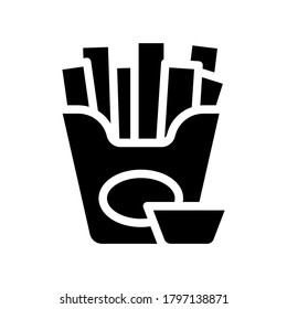 fried potato glyph icon vector. fried potato sign. isolated contour symbol black illustration