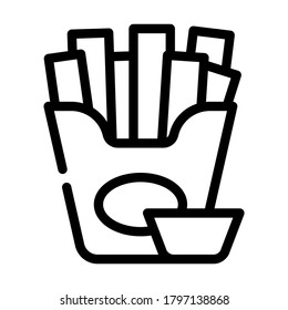 fried potato line icon vector. fried potato sign. isolated contour symbol black illustration