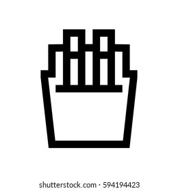 Fried potato mini line, icon, background and graphic. The icon is black and white, linear  flat, vector, pixel perfect, minimal, suitable for web and print. 