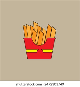 fried potato sticks in crispy packaging