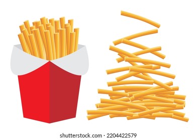 Fried potato sticks. French fries. Vector illustration of fast food