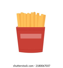 Fried potatoes delivery services. Fast food online ordering, fast shipping vector illustration