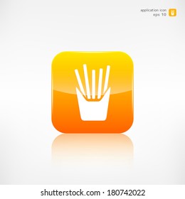 Fried potatoes icon. Application button.