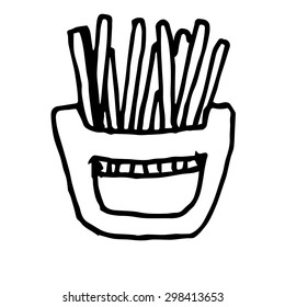 Fried potatoes icon. Flat design.