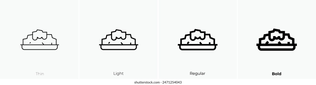 icono de patatas fritas. Diseño de estilo fino, ligero, regular y audaz aislado sobre fondo blanco