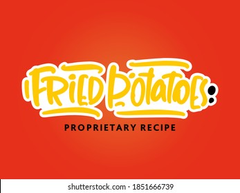fried potatoes lettering logo for business, print and advertising.