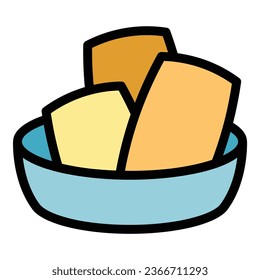 Fried product icon outline vector. Chicken food. Meat food color flat