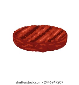 Fried raw and roasted meat. Cartoon pork, beef steaks 