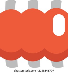 Costillas fritas, ilustración, vector sobre un fondo blanco.