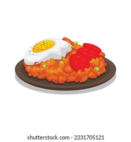 Fried Rice background. Design with cartoon style. Vector design illustration.