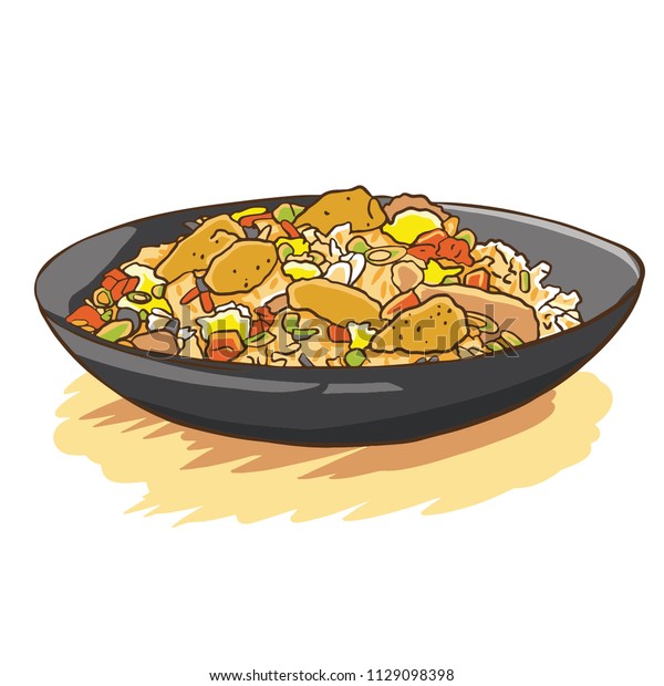 Fried Rice Cartoon Illustration Isolated On Stock Vector (Royalty Free