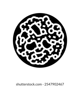 fried rice chicken dish glyph icon vector. fried rice chicken dish sign. isolated symbol illustration