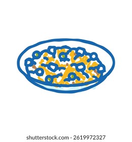 fried rice chinese cuisine doodle icon sketch vector. fried rice chinese cuisine sign. isolated symbol illustration