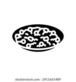 fried rice chinese cuisine glyph icon vector. fried rice chinese cuisine sign. isolated symbol illustration