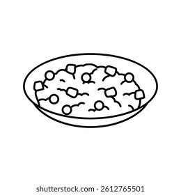 fried rice chinese cuisine line icon vector. fried rice chinese cuisine sign. isolated contour symbol black illustration
