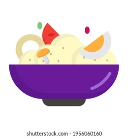 fried rice flat icon illustration vector graphic