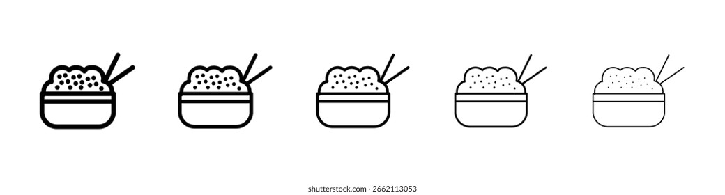 Icono de arroz frito lleno de concepto de signo plano para el Diseño web.