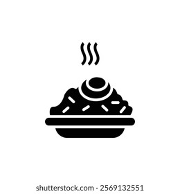 Fried Rice icon Vector flat thin line illustration