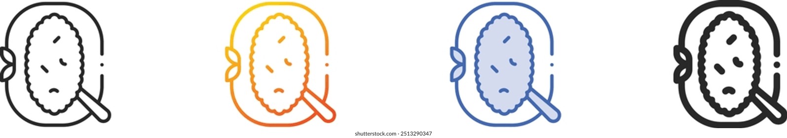fried rice icon.Thin Linear, Gradient, Blue Stroke and bold Style Design Isolated On White Background