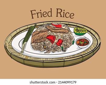 Fried Rice With Pork. Thai Style