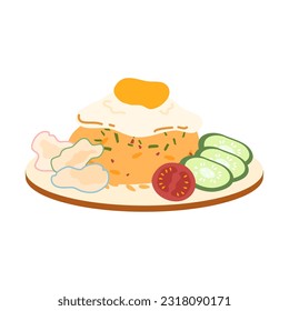 fried rice with sausage and fried egg