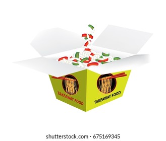 Fried rice in a takeaway box