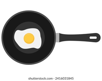 ilustración vectorial del huevo asado frito aislado en fondo blanco