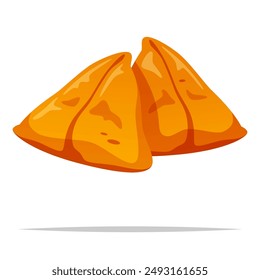Fried samosa vector isolated illustration