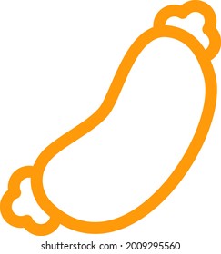 Bratwurst, Illustration, Vektorgrafik auf weißem Hintergrund.