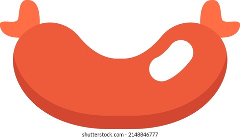 Fried sausage, illustration, vector on a white background.