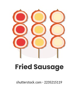 Fried sausage slice for your cooking theme