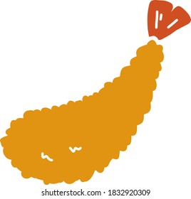 
ilustración plana de camarón frito vectorial icono de fondo blanco de・・