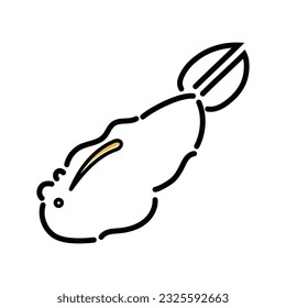 fried shrimp icon, concept illustration, vector sign, linear symbol.