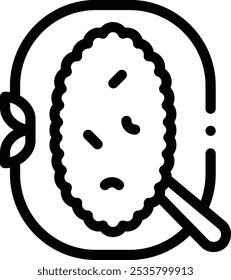 Icono de camarón frito. Diseño De Estilo Lineal Delgado Aislado Sobre Fondo Blanco