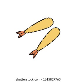 Fried shrimp icon. Vector illustration
