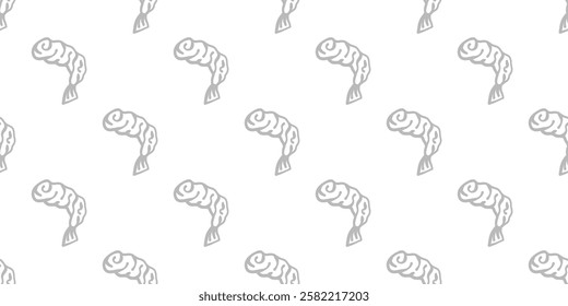 fried shrimp pattern. tempura fried shrimp seamless pattern. crispy shrimp tempura pattern background. Shrimp Pattern Background.