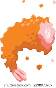 fried shrimp tail illustration for menu, restaurant, food website, sticker, or everything as you want