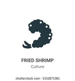 Fried shrimp vector icon on white background. Flat vector fried shrimp icon symbol sign from modern culture collection for mobile concept and web apps design.
